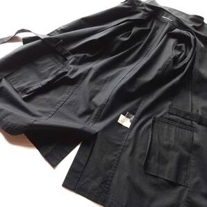 Yohji Yamamoto +NOIR ヨウジ ヤマモト +ノアール ブラック コットン コート 薄手素材 サイズ1 黒 日本製の画像9