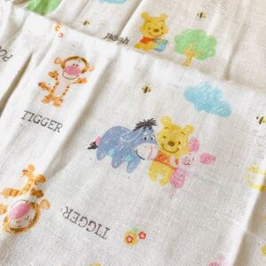 ガーゼ ぷーさん ティガー ピグレット 白地 マスク ハンドメイド