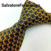 【送料無料】【未使用】SalvatoreFerragamo/チーター柄/ネクタイ_画像1