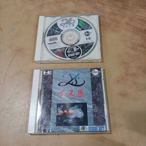 PCエンジン CD-ROM イースⅠ・Ⅱ Ⅲ 2点セット ゲーム ソフト 希少 当時物 中古 動作未確認 長期保管