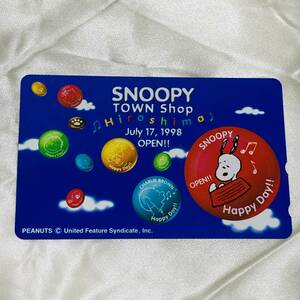 SK TELE CARD Неиспользованная телефонная карта 50 градусов Snoopy Town Shop Hiroshima Hiroshima Open 1998th