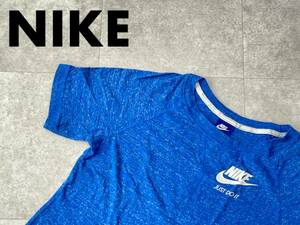 ☆送料無料☆ NIKE ナイキ USA直輸入 古着 半袖 ラグラン カンガルーポケット付 Tシャツ 復刻紺タグ メンズ S ブルー トップス 中古 即決