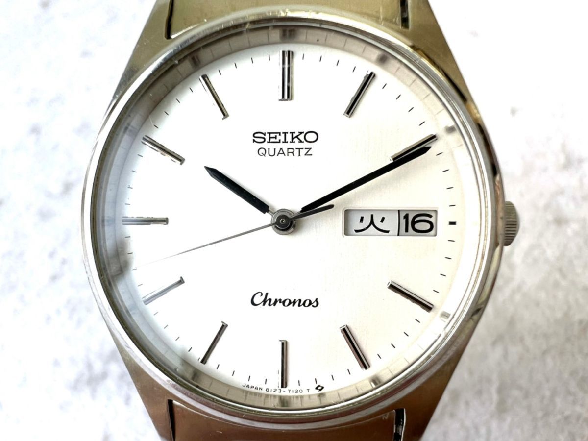 超目玉 稼動品 SEIKO Chronos 8123-7080 QUARTZ 腕時計 - 通販