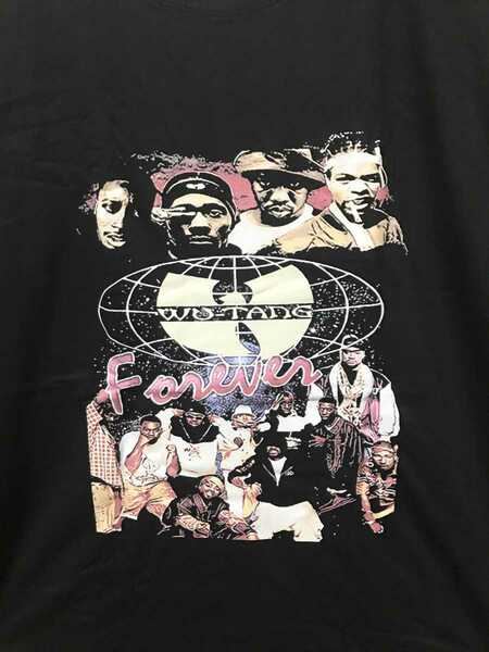 Wu-Tang Clan ウータンクラン 90s hiphop crew 黒色 US 90s East West Side odb rza method man raekwon 半袖Tシャツ ブラック