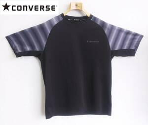 ◆CONVERSE*サイズL*半袖スポーツウェア*Tシャツ*黒*ブラック*伸縮性*軽量*速乾性*耐久性*対候性*メンズ*トレーニング*コンバース #5211