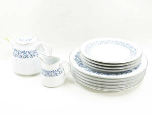 (IW006) ノリタケ ロイヤルブルー Noritake Royal Blue ティーポッド ミルクピッチャー ソーサー(小:4枚/大:5枚) 食器 丸皿