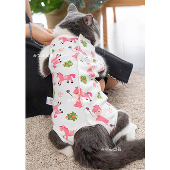 Лот аукциона Yahoo 【ユニコーン柄M】術後ウェア カラー 猫犬雄雌 去勢避妊手術服 離乳 皮膚 傷口 保護