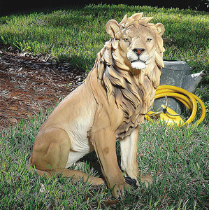 百獣の王 ライオン 彫像 彫刻/ 獅子 ガーデン サバンナ 芝生 エントランス 玄関 オーナメント 紋章(輸入品