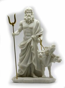 古代ギリシャ神 冥界の神 ケルベロスを連れた、ハデス（ハーデス） 大理石風 アラバスター像の彫刻 彫像（輸入品）