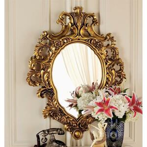 マリー・アントワネットが愛した ロココ調 サロンミラー（鏡）アンティークゴールド風 西洋彫刻 壁掛け鏡 彫像（輸入品）