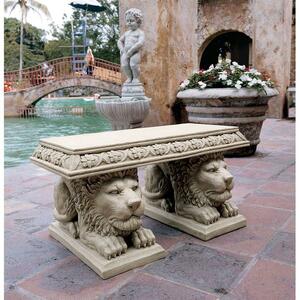  cent * Jones plaza. lion pedestal. bench sculpture Stone manner carving image ( imported goods )