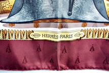 J040　フランス製　HERMES　エルメス　NAPOLEON　シルクスカーフ　絹100%　シルク　88×88_画像3