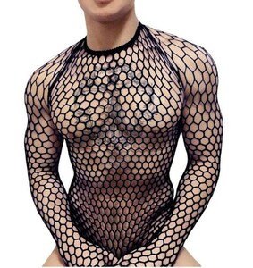  free shipping net mesh long sleeve shirt cut and sewn inner shirt men's tops dry mesh fish H0075 black 