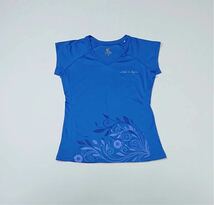 (未使用 レディース) VANAPH by HUITEME // 半袖 プリント ドライ Vネック Tシャツ カットソー (ブルー系) サイズ M_画像1