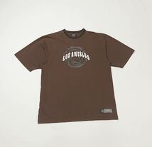 SOUL LOSANGELES // 半袖 チェーンステッチ刺繍 プリント Tシャツ・カットソー (ブラウン) サイズ XL_画像1