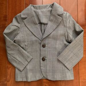  hand made * formal * jacket * man *110*chidoli pattern * gray × black 