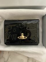  Vivienne Westwood ヴィヴィアンウエストウッド 二つ折り財布 がま口 黒 ブラック レザー メンズ レディース _画像5