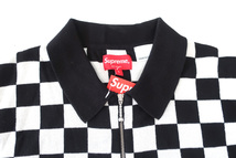 (L)Supreme Checkerboard Zip Poloシュプリームチェッカーボード半袖ポロシャツ黒_画像2