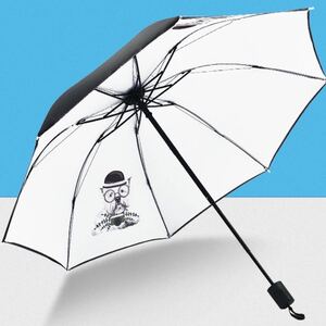 博士 犬柄 折り畳み傘 日傘 晴雨兼用　UVカット シック