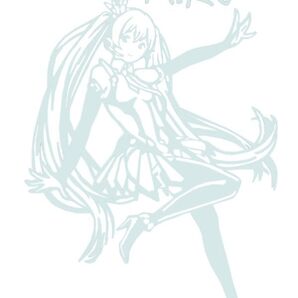 シール ボーカロイド 初音ミク ステッカー パソコン 踊 白 ホワイト 26*40 MIKU カーステッカー バイク