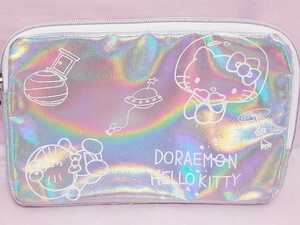  Kitty * pouch * new goods unused * Aurora color * Flat pouch 