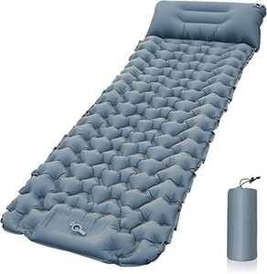 エアーマット ベッド 足踏み式 枕 折りたたみ式 収納袋付き 軽量 コンパクト