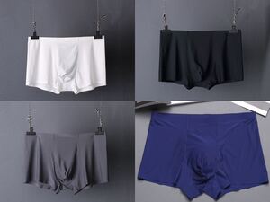 3枚セット ボクサーパンツ ボクサーブリーフ メンズ下着 接触冷感 通気吸汗速乾アイスシルク 抗菌 防臭 XXXLサイズ