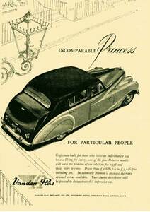 *1956 year. automobile advertisement Van ten pra Princess 