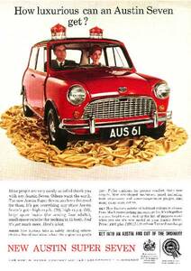 *1962 year. automobile advertisement Mini Austin MINI