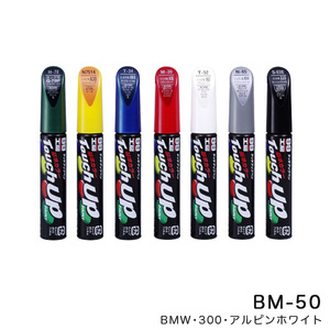 タッチアップペン【BMW 300 アルピンホワイト】 12ml 筆塗りペイント ソフト99 BM-50 17646