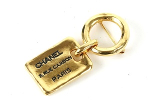 【超美品】CHANEL シャネル ブローチ スイング プレート ブランドアクセサリー 小物 ゴールド【JA78】