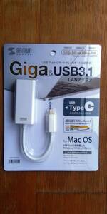 サンワサプライ Gigabit対応USB Type-C LANアダプタ(LAN-ADURCM)