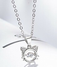 【新品未使用】可愛い猫ちゃんダイヤモンドネックレス☆☆プレゼント・贈り物☆☆《0.3ct》&刻印有&※プラチナ仕上※_画像1