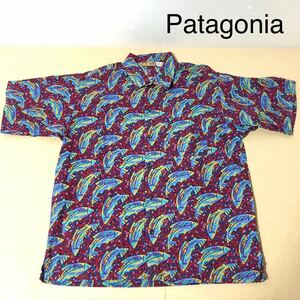 入手困難patagonia パタゴニア ACシャツ 魚柄トラウトニジマス1993年希少モデルコスタリカ製ヴィンテージビンテージパタロハpataloha古着