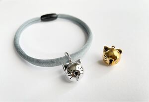 猫型の鈴が可愛いセーフティ首輪★軽量で安全な負担の少ない首輪★猫犬