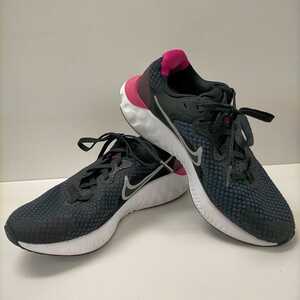 【美品】NIKE RENEW RUN 2 CU3505 002 レディース 陸上 厚底 ランニングシューズ ブラック×ローズ サイズ24.0