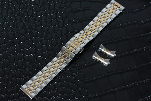 22mm ステンレス　7連　ブレス　弓カン　バックルは観音開き式 　時計ベルト　お買い得送料無料