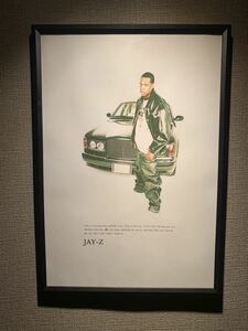 JAY Z ジェイジー hip hop A4 ポスター 額付き 90s rap ny