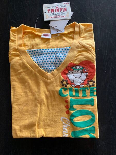 160cm 子供服 新品タグ付 Tシャツ カットソー イエロー