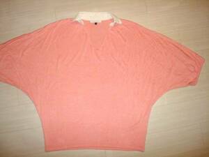 # beautiful goods Proportion Body Dressing pink easy lady's do Le Mans knitted blouse tops knitted sweater FR M size ~L