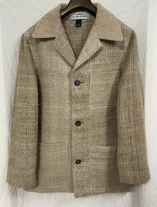 90s 00s Vintage THIBAULT VAN DER STRAETEchibo- alpaca hand woven cloth jacket coverall rug France made 