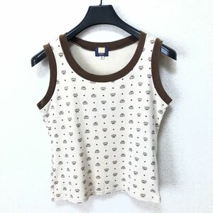 MCM M si- M tank top Logo pattern beige × tea made in Japan 