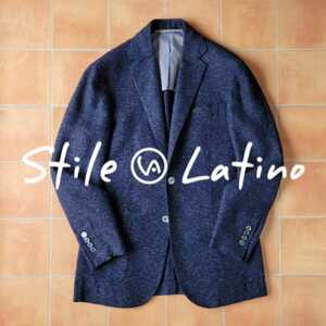 【極上品】Stile Latino スティレラティーノ BEAMS F ビームスエフ ジャケット サマーブークレ ネイビー ネップ 44