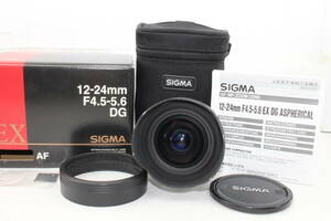 美品☆シグマ　レンズ（S1021552）SIGMA シグマ EX DG　 12-24ｍｍ F4.5-5.6　ソフトケース