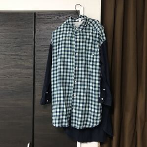 ニコアンドniko andリネン麻ゆったりワンピース チェック柄 着丈前80後ろ90身幅50