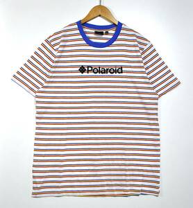 未使用【Polaroid】ポラロイド ボーダーTシャツ オフ白 L 新古