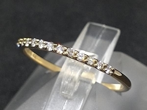 AHKAH アーカー K18 18金 YG ダイヤモンド デザイン リング 指輪 1.1g D0.12ct #11 店舗受取可