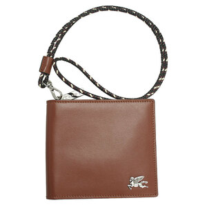  Etro purse men's ETRO folding in half . inserting with strap round fastener Pegaso leather Brown 1N372 2444 0100