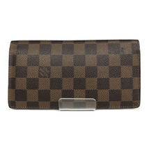 ■■ LOUIS VUITTON ルイヴィトン ダミエ ポルトフォイユ・ブラザ 二つ折り長財布 N60017 ブラウン TS1132 やや傷や汚れあり_画像1