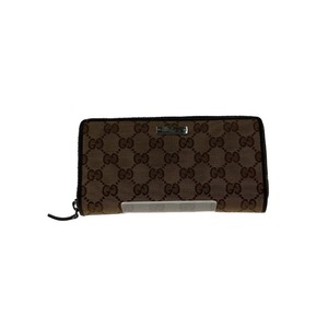 〇〇 GUCCI グッチ 財布 長財布 GG キャンバス 112724 ブラウン やや傷や汚れあり